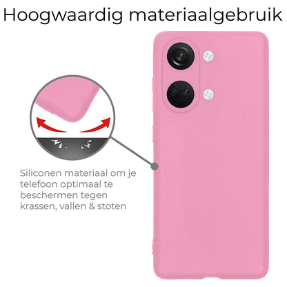 OnePlus Nord 3 Hoesje Siliconen Backcover Lichtgewicht - Lichtroze