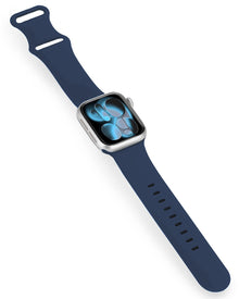 Apple Watch 1, 2, 3, 4, 5, 6, 7, 8, 9, 10, 11, SE - 42/44/45/46 mm Bandje Siliconen met verstelbare polsband - Donkerblauw