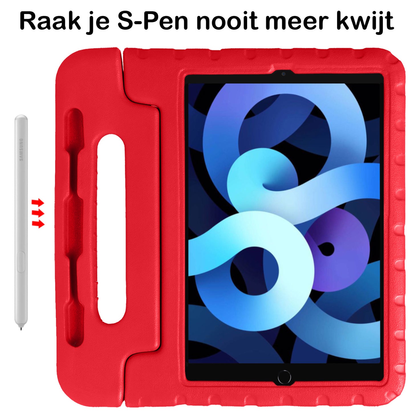 iPad Air 2022 Hoesje Kids Cover Bumper - Rood