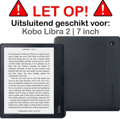 Kobo Libra 2 Trifold Bookcase Hoes - Donkergroen