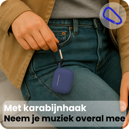 AirPods Pro 3 Hoesje Siliconen Krasbestendig - Grijsblauw