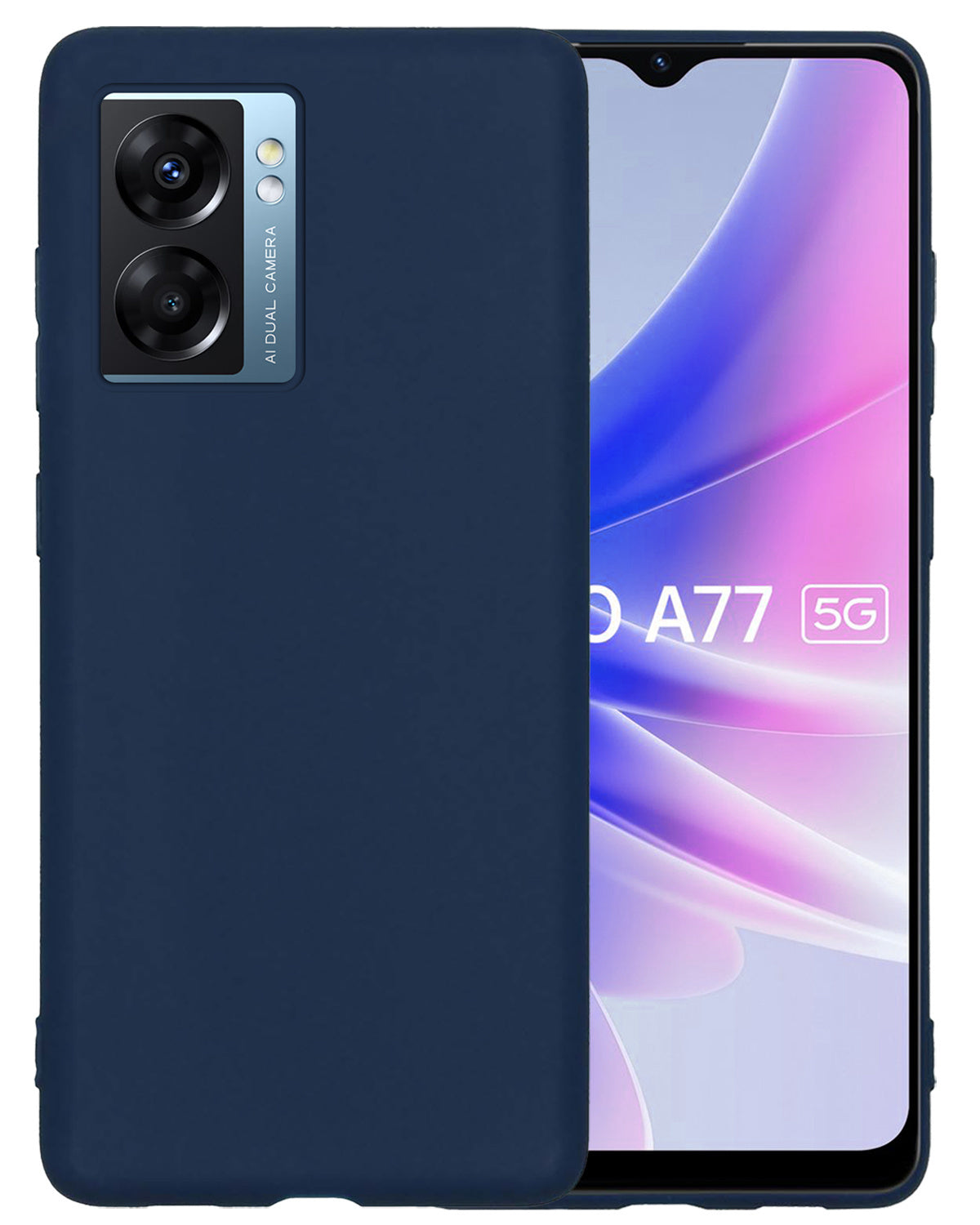 OPPO A77 Hoesje Siliconen - Donkerblauw