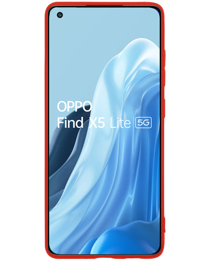 OPPO Find X5 Lite Hoesje Siliconen Backcover Lichtgewicht - Rood