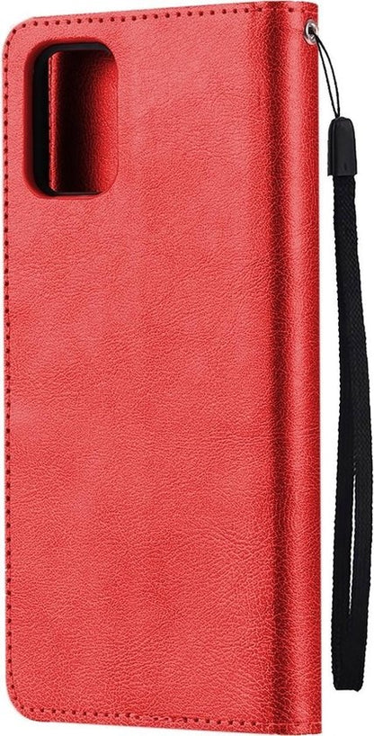 Samsung A51 Hoesje Bookcase Cover met Kaarthouder - Rood