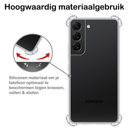 Samsung S22 Hoesje Shockproof Backcover Siliconen - Transparant