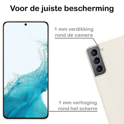 Samsung S22 Plus Hoesje Siliconen Backcover Lichtgewicht - Wit