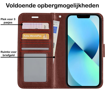 iPhone 13 Pro Hoesje Bookcase Cover Uitneembaar - Bruin