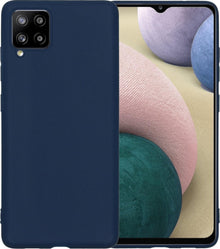 Samsung A12 Hoesje Siliconen Backcover Lichtgewicht - Donkerblauw
