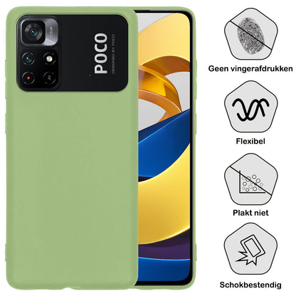 Xiaomi Poco M4 Pro 5G Hoesje Siliconen Backcover Lichtgewicht - Groen
