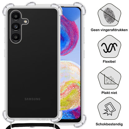 Samsung A04s Hoesje met Koord Backcover Shockproof - Transparant