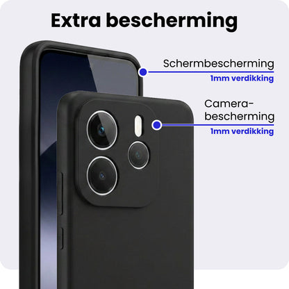 Xiaomi Redmi Note 14 5G Hoesje Siliconen Backcover Lichtgewicht - Zwart