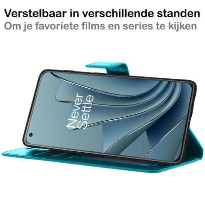 OnePlus 10 Pro Hoesje Book Case Kunstleer - Turquoise