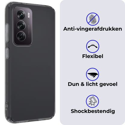 OPPO Reno 12 Pro Hoesje Siliconen Backcover Lichtgewicht - Transparant