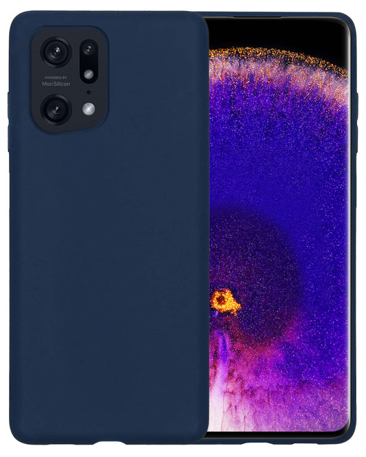 OPPO Find X5 Hoesje Siliconen - Donkerblauw