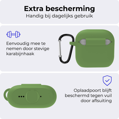 AirPods 4 Hoesje Siliconen Krasbestendig - Donkergroen