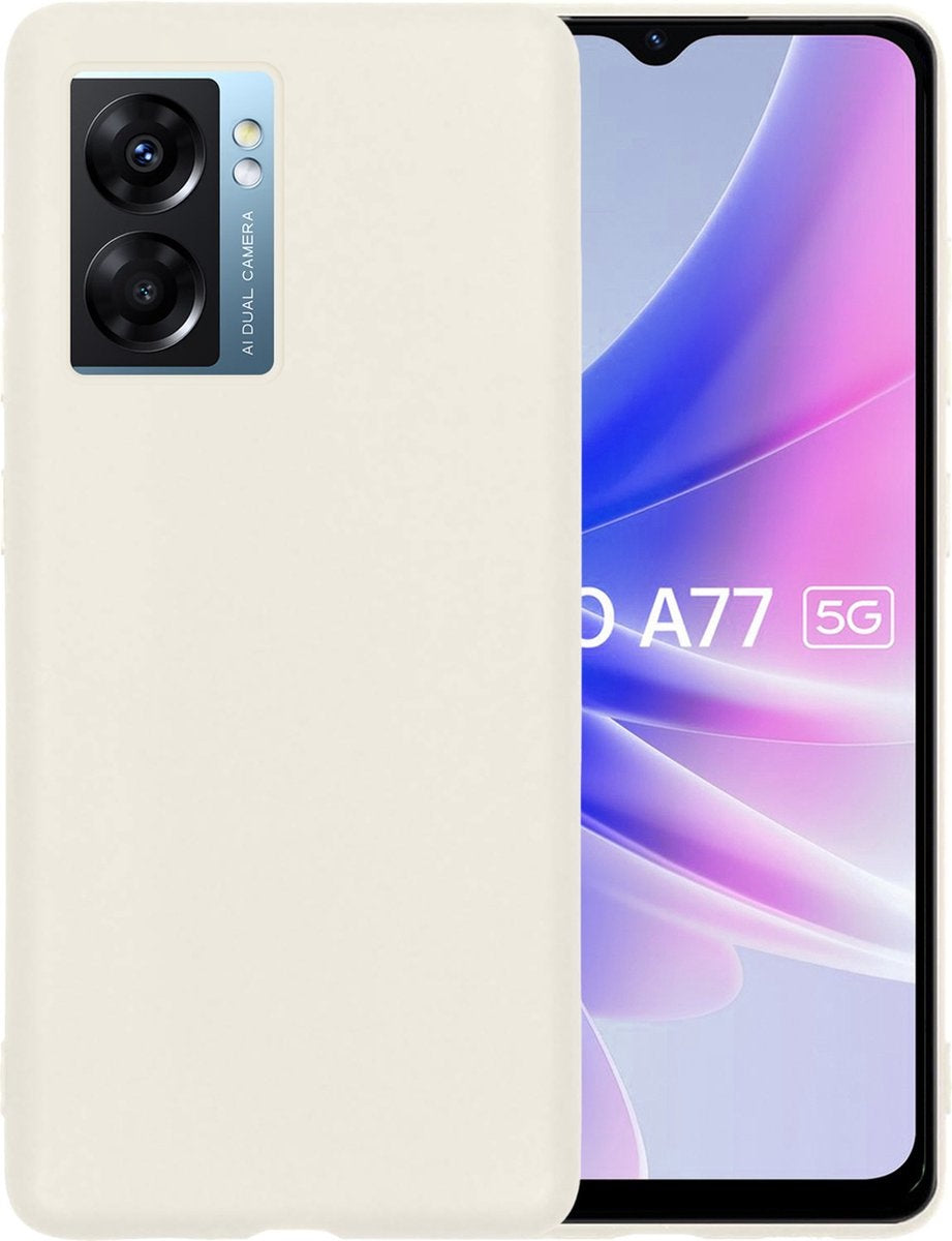 OPPO A77 Hoesje Siliconen - Wit