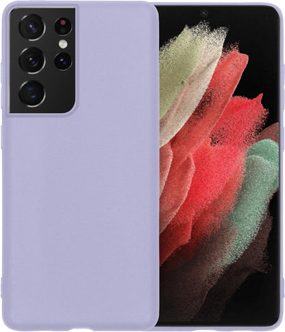 Samsung S21 Ultra Hoesje Siliconen Backcover Lichtgewicht - Lila