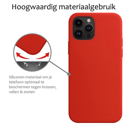 iPhone 15 Pro Hoesje Siliconen Backcover Lichtgewicht - Rood