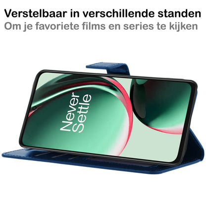 OnePlus Nord CE 3 Lite Hoesje Bookcase Cover met Kaarthouder - Donkerblauw