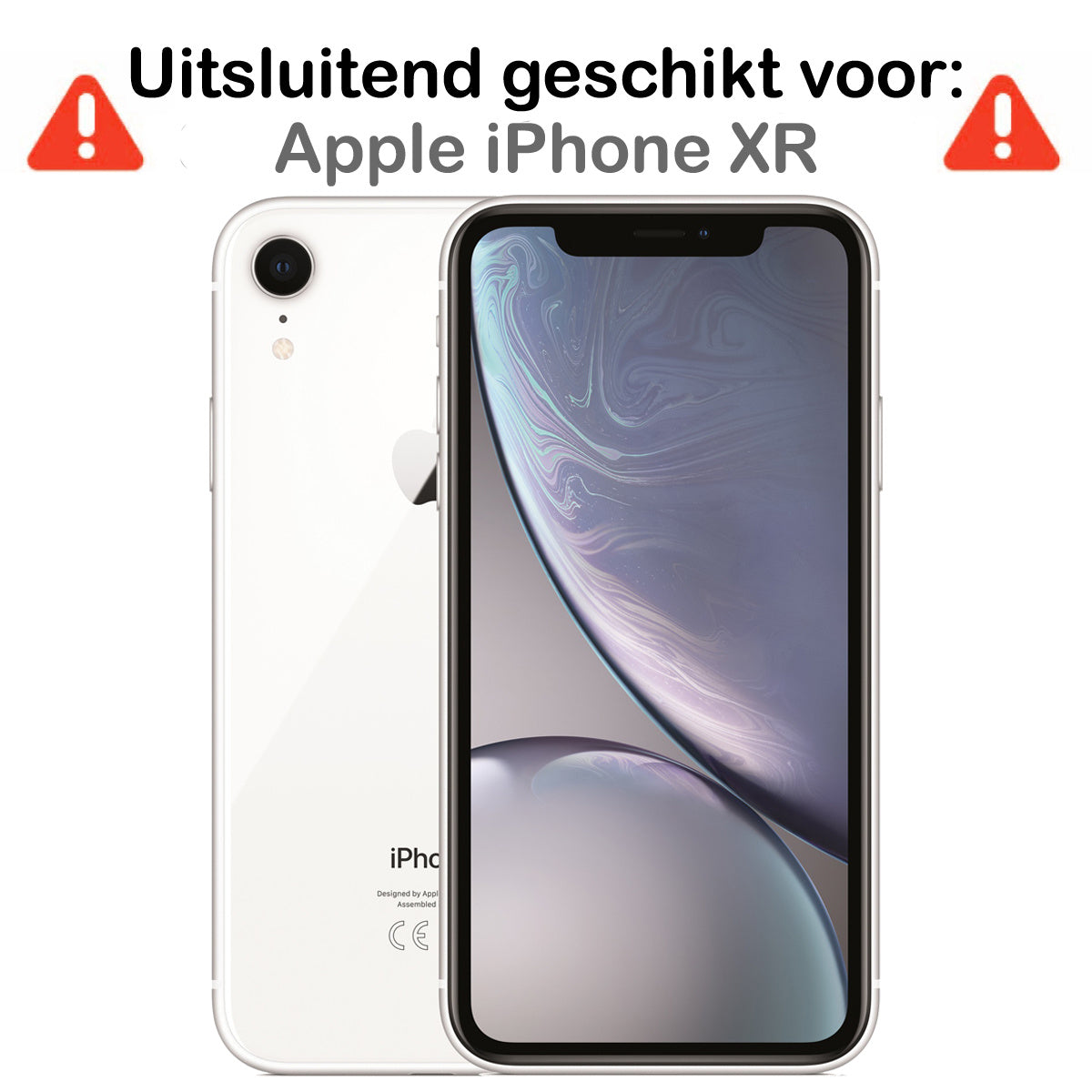 iPhone XR Hoesje met Ingebouwde Screen Protector - Zilver