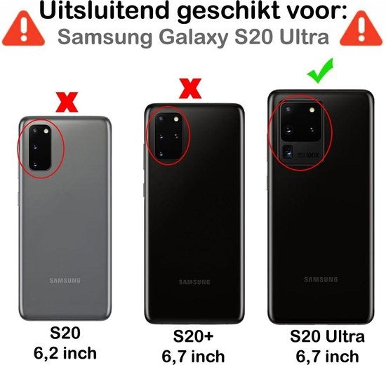 Samsung S20 Ultra Hoesje Book Case Kunstleer - Zwart