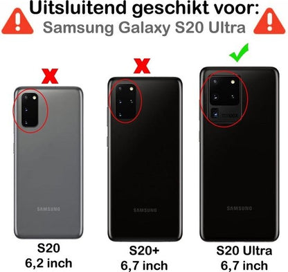 Samsung S20 Ultra Hoesje Book Case Kunstleer - Zwart