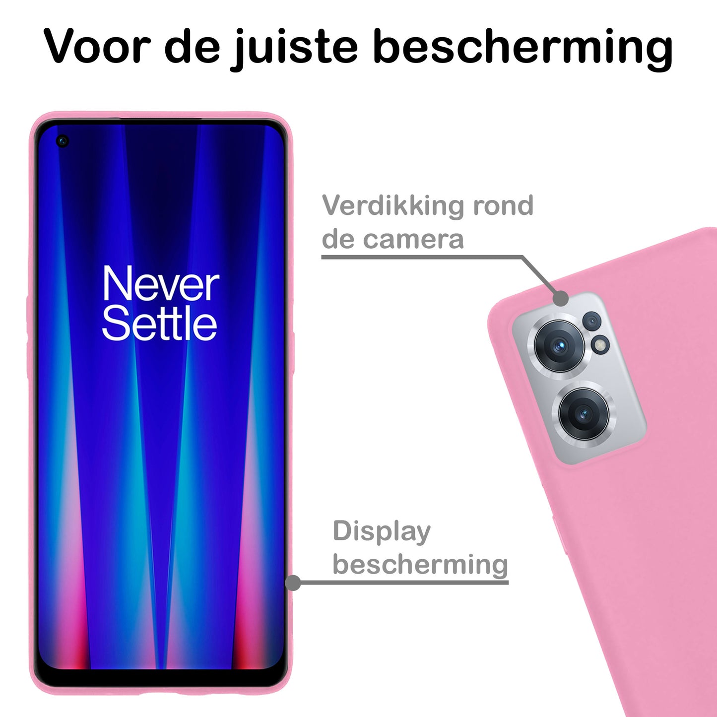 OnePlus Nord CE 2 Hoesje Siliconen - Lichtroze