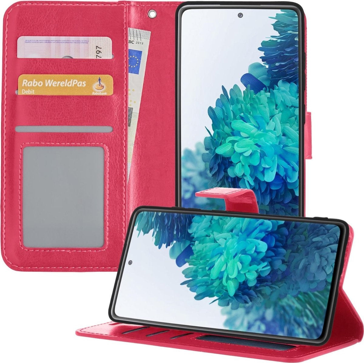 Samsung S20 FE Hoesje Book Case Kunstleer - Donkerroze