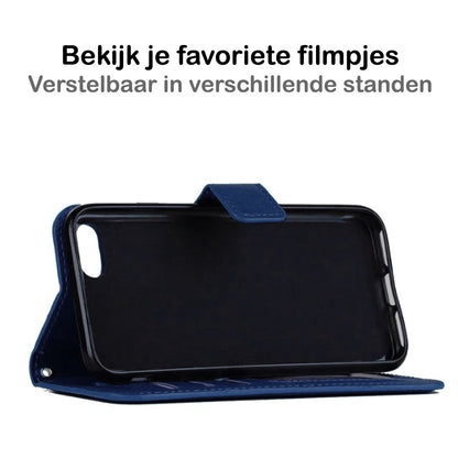iPhone SE 2022 Hoesje Bookcase Cover met Kaarthouder - Donkerblauw