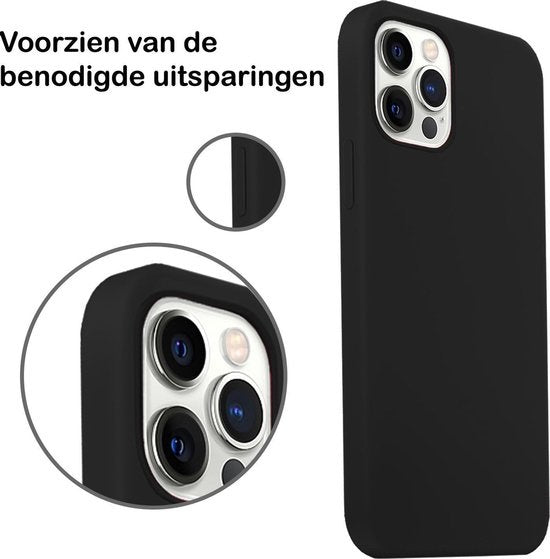 iPhone 12 Pro Hoesje Siliconen - Zwart