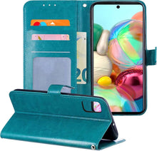 Samsung A71 Hoesje Bookcase Cover met Kaarthouder - Turquoise
