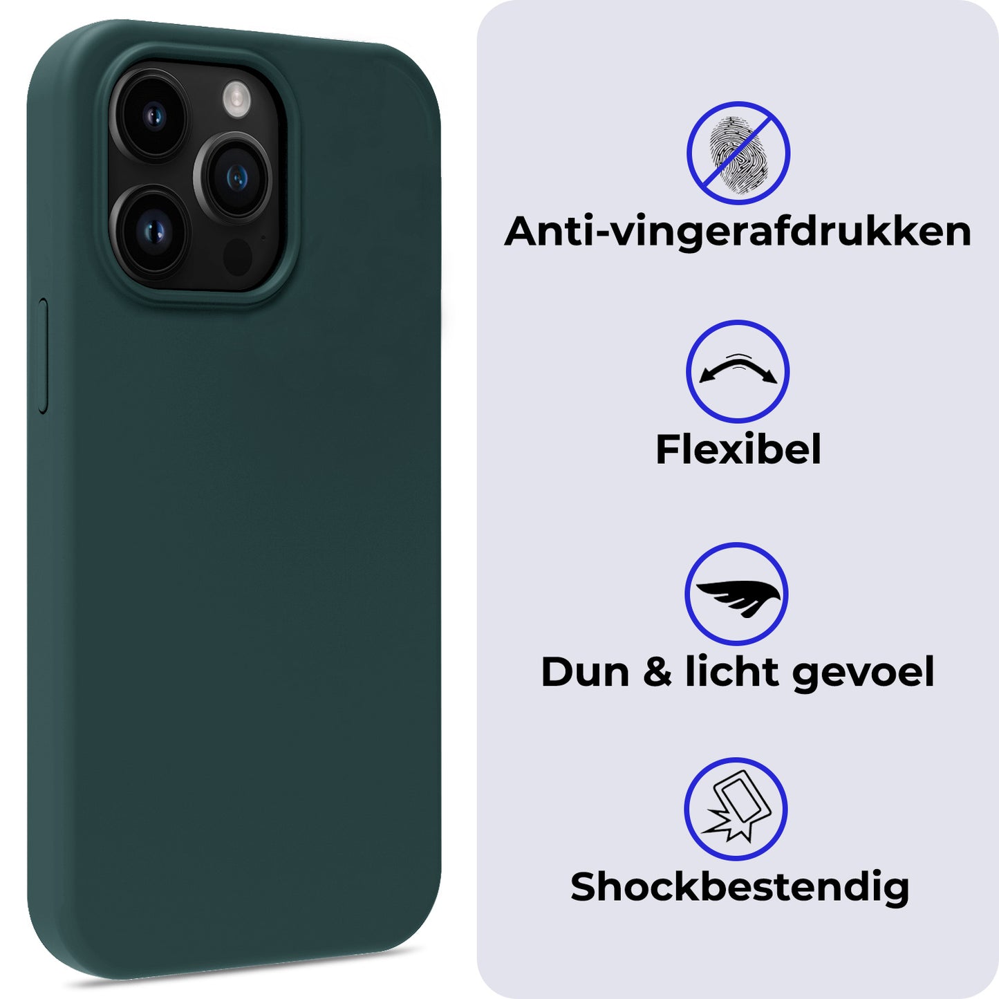 iPhone 15 Pro Max Hoesje Siliconen - Donkergroen