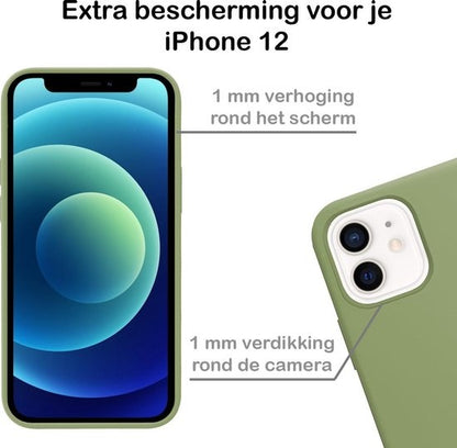 iPhone 12 Mini Hoesje Siliconen Backcover Lichtgewicht - Groen