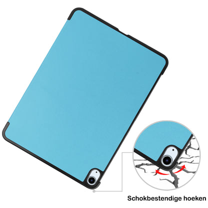 iPad Air 2022 Trifold Bookcase Hoes - Lichtblauw