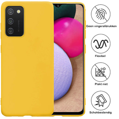 Samsung A03s Hoesje Siliconen Backcover Lichtgewicht - Geel