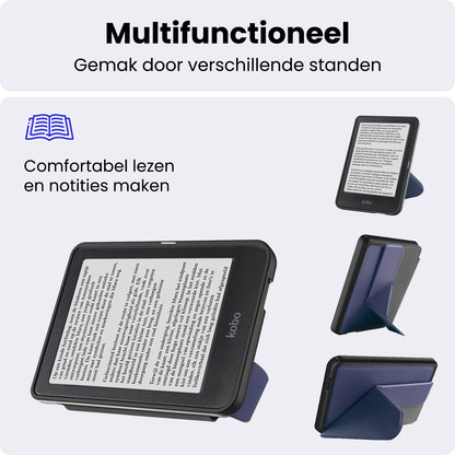 Kobo Nia Trifold Bookcase Hoes - Donkerblauw