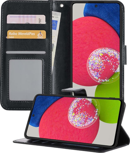 Samsung A52s Hoesje Bookcase Cover met Kaarthouder - Zwart