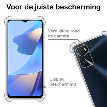 OPPO A16s Hoesje Shockproof Backcover Siliconen - Transparant