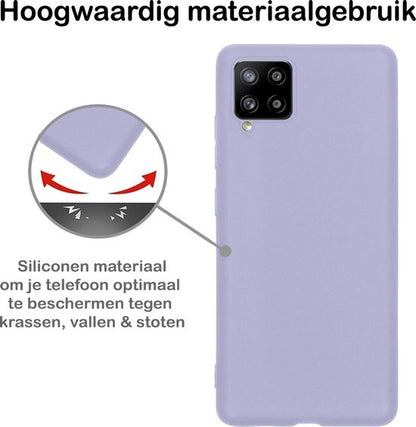 Samsung A12 Hoesje Siliconen Backcover Lichtgewicht - Lila