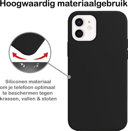 iPhone 12 Hoesje Siliconen - Zwart