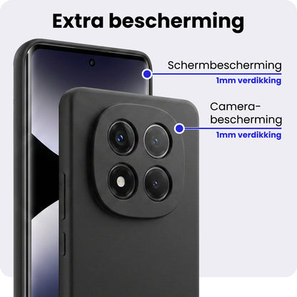 Xiaomi Redmi Note 14 Pro Hoesje Siliconen Backcover Lichtgewicht - Zwart