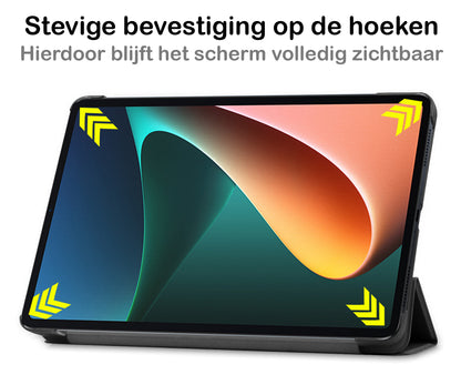 Xiaomi Pad 5 Trifold Bookcase Hoes - Zwart