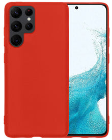 Samsung S22 Ultra Hoesje Siliconen Backcover Lichtgewicht - Rood