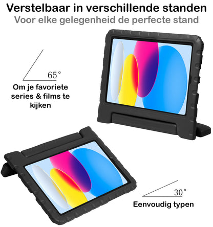 iPad 2022 / 2025 (A16 ) Kinderhoes Shockabsorberend Foam - Zwart