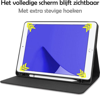 iPad 10.2 2019/2020 Trifold Bookcase Luxe Hoes - Bruin
