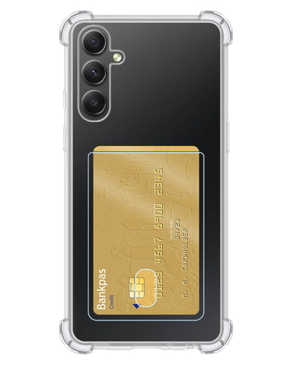 Samsung A54 Hoesje Kaarthouder Backcover Shockproof - Transparant