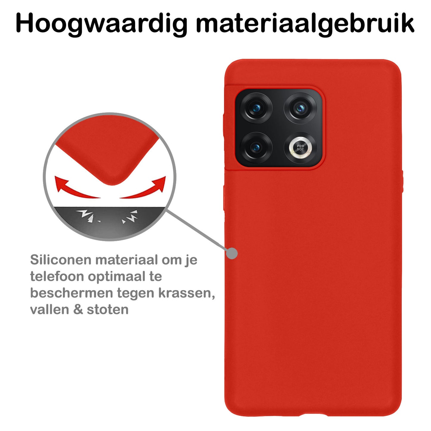 OnePlus 10 Pro Hoesje Siliconen - Rood