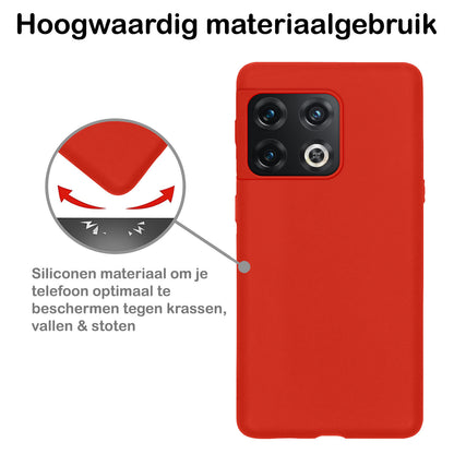 OnePlus 10 Pro Hoesje Siliconen - Rood