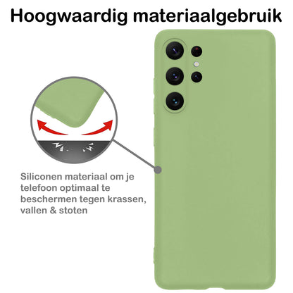 Samsung S23 Ultra Hoesje Siliconen Backcover Lichtgewicht - Groen