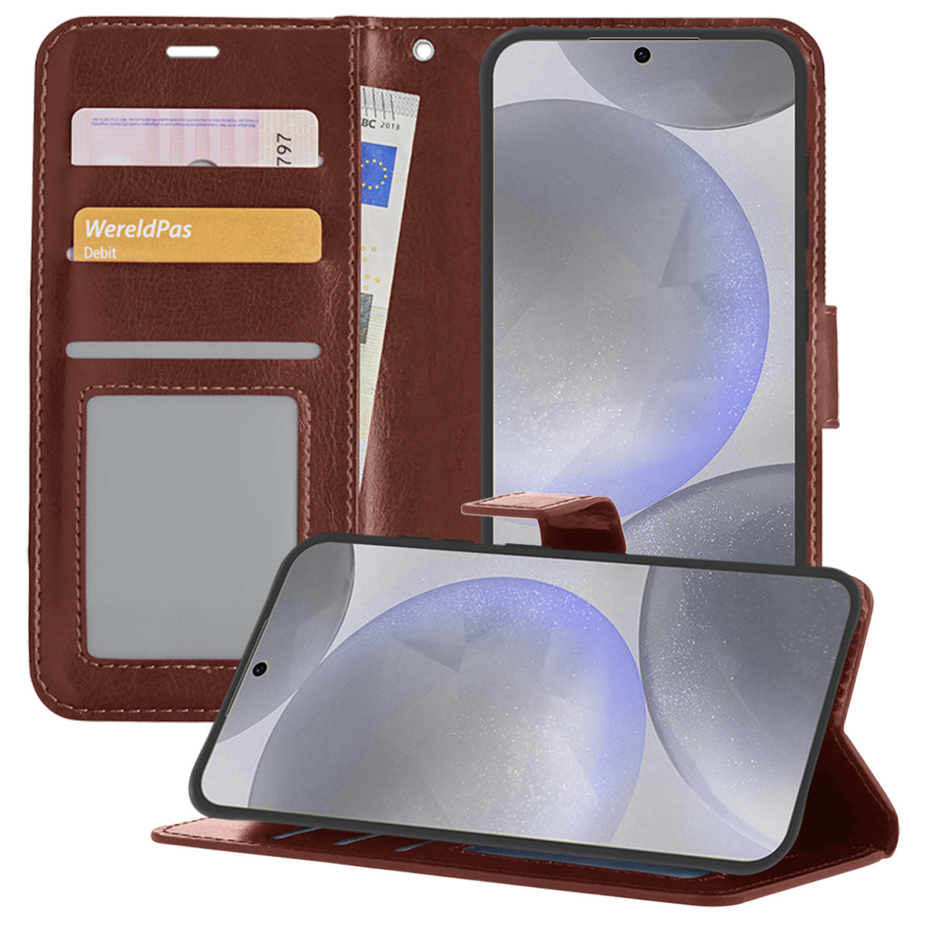 Samsung S24 Plus Hoesje Book Case Kunstleer - Bruin